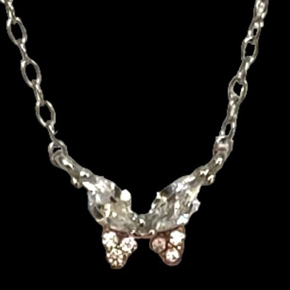 NT# Adorable Sterling 925 Silver & Cz Butterfly - Picture 3 of 8